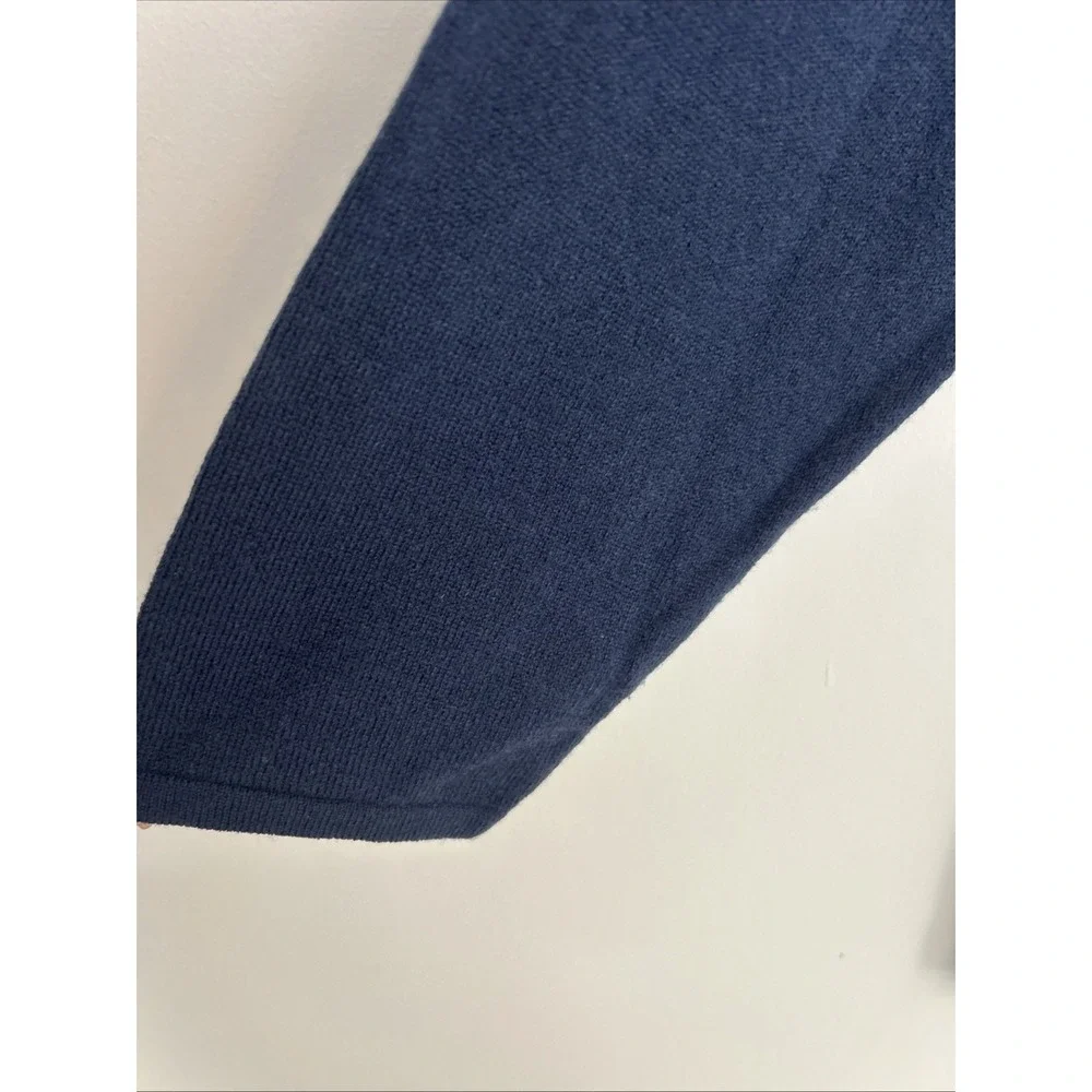 Avenue Women's Large Navy Blue Long Sleeve Textured Knit Lightweight Pull‎ Over